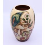A Moorcroft white, brown and green vase, 201/300 c98, H:18cm Condition: Good