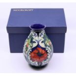 A Moorcroft vase, c96, boxed, H:20cm Condition: Good