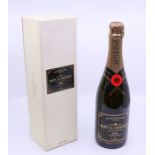 A cased bottle of Moet Champagne