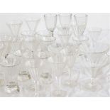 A large collection of 1930s French Baccarat style art deco glasses, some shown in photo.