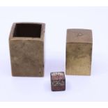 An Asian Bronze dice holder