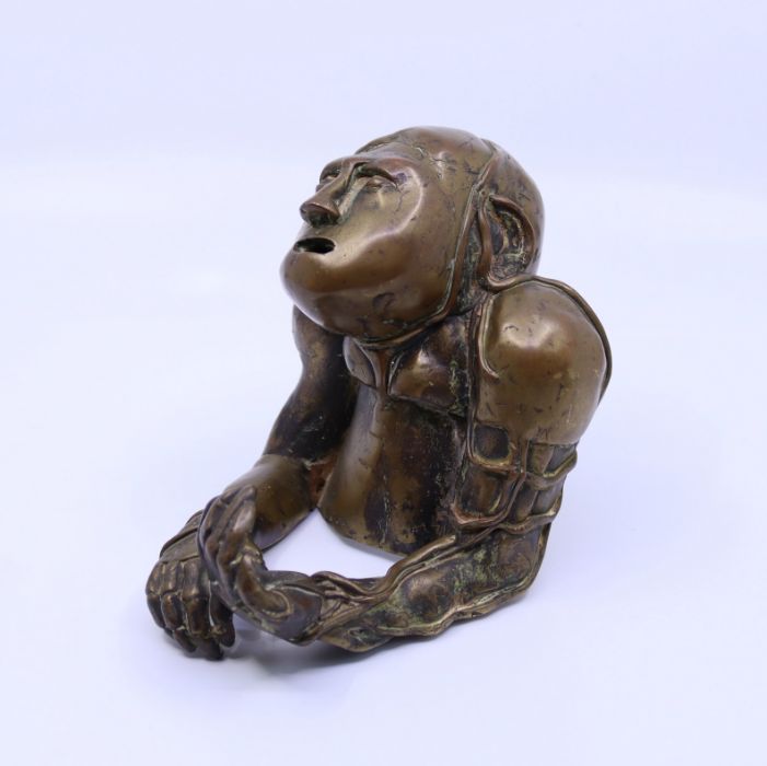 An unusual Bronze figure signed to base - Image 2 of 4