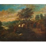 Am 18th cent oil study, landscape scene