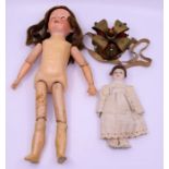 Two 19th cent bisque  dolls  one by Armand  Marseilles