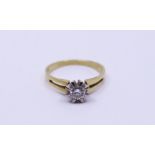 A 14ct gold solitaire diamond ring
