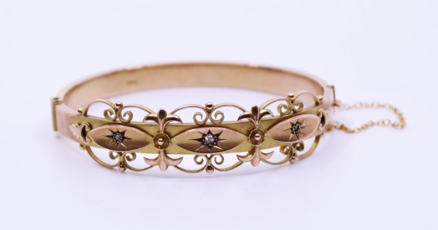 A late 19th cent  gold bracelet with case en suite - Image 2 of 3