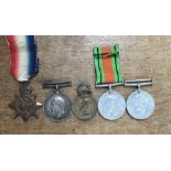 A group of 5 medals from WW1 & WW2, includes  interesting two British WW1 medals of a Aug-Nov 1914