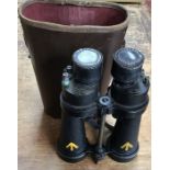 Pre WW1 British military Binoculars by Barr & Stroud 7 x CF41 1900 pattern, yellow  broad-arrow to