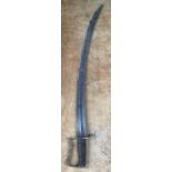 Early 19th Century Police Cutlass, broad Curved blade approximately 76cm, Marked with AMB 284 to