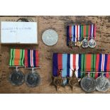 WW2 medal groups of 1939-45 star, France & Germany Star, Defence medal and 1939-45 medal with