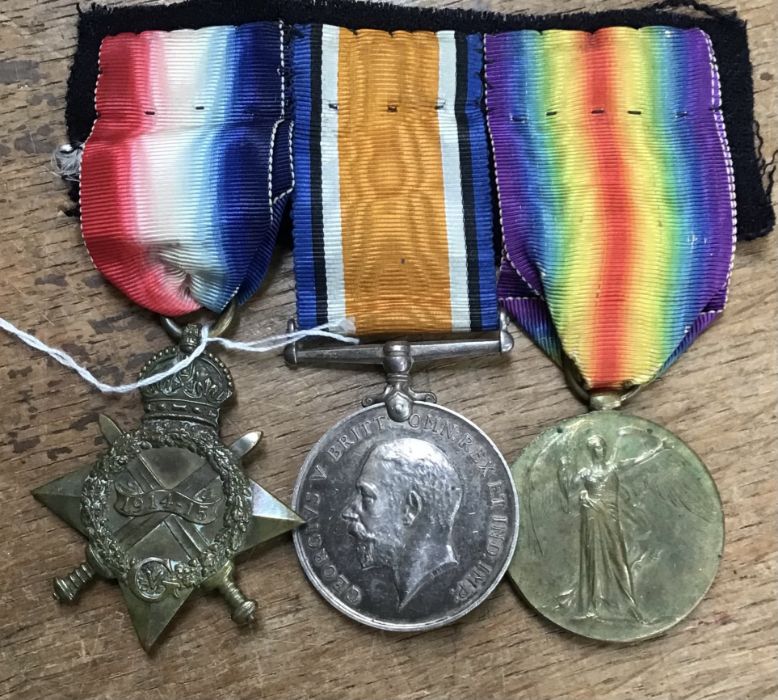 WW1 British Medal grope of 1914-15 star, War Medal and Victory Medal to SS 3967 JH MILLS of the A.B.