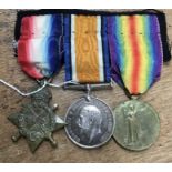WW1 British Medal grope of 1914-15 star, War Medal and Victory Medal to SS 3967 JH MILLS of the A.B.