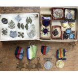 WW1 & WW2 British Medals, Boys Brigade badges with some sporting medals from 1940’s and 50’s. WW1