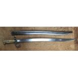 French Model 1866 “Chassepot” Sword Bayonet and Scabbard with matching Numbers.