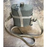 WW1 & WW2 British Army MK VII water canteen with Original cover, webbing cradle & shoulder strap.