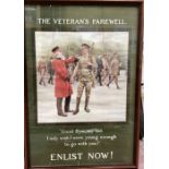 Original framed WW1 poster ‘Veterans Farewell’ By Frank Dadd in 1914, Published - Parliamentary