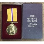 Queens golden jubilee medal in Original Case.