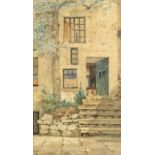 **withdrawn** A.G. Stevens Staithes Group (1863-1925), Dog in the Doorway, watercolour, signed and