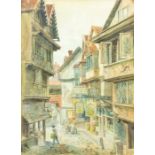 C Pyne, Pye Corner (London), watercolour, signed left