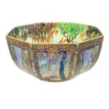 Daisy Makeig-Jones for Wedgwood: A Fairyland lustre octagonal bowl, pattern no: Z5125, the