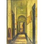 Frank Beresford (British, 1881-1967) The Corridor - Nisbet House Duns oil on board, 34 x 24 cm