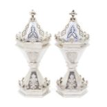 A pair of Victorian Commemorative silver salts commissioned by The Worshipful Company of Salters for