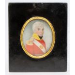 British School (19th century), an oval portrait miniature, watercolour on ivory, titled to verso '