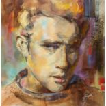 Anna Razumovskaya (Russian)  Portrait of James Dean oil on canvas, 75 x 75cm signed lower right