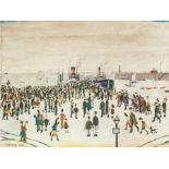 Laurence Stephen Lowry R.B.A. R.A. (British 1887-1976), Ferry Boats, coloured print, signed in