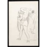 Dame Laura Knight R.A (1877-1970) Study for Ballet Dancers pencil sketch, 29.5 x 19.5cm signed lower