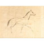 John Skeaping RA (1901-1980)  Study for a Horse pencil sketch, 39 x 68.5cm (paper folded, some