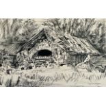 Sir Muirhead Bone, Barn Scenery (XXXIX), numbered