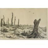 Sir Muirhead Bone, Derelict landscape with trees a