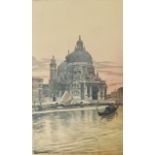 B. Vehuti 20th century watercolour of Venice. 27cm