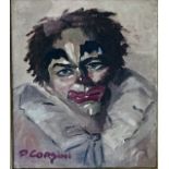 An Italian School bust portrait of a clown, signed