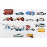 Corgi: A collection of assorted unboxed, playworn, diecast Corgi vehicles, varying condition. (one