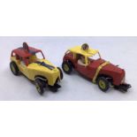 Victory Industries: A pair of VIP raceway Stock Cars. Very rare 1950s slot cars. Some damage as