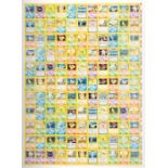 Pokemon: A collection of three uncut Pokemon Base Set 4th Print, printers sheets to comprise: '