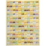 Pokemon: An uncut Pokemon printers sheet, 'Property of Wizards of the Coast - PM - BS1 - EN - Form 9