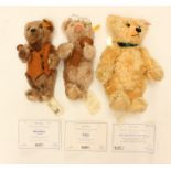 Steiff: A collection of three Steiff bears to comprise: Grandpa, Grandma and The 'Button in Ear'