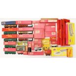 Hornby: A collection of six assorted boxed Hornby Dublo coaches, together with other boxed Tri-ang