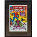 Marvel: A framed and glazed, limited edition, giclee on paper, 215 of 295, The Amazing Spider-Man #