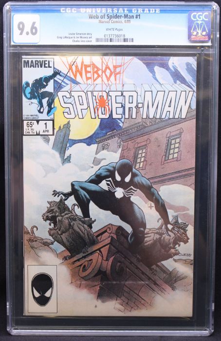 Marvel Comics: Web of Spider-Man #1, April 1985. CGC 9.6. White Pages.
