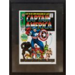 Marvel: A framed and glazed, limited edition, giclee on paper, 211 of 295, Captain America #100 -