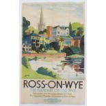 Railwayana: A British Railways BR poster, 'Ross-on-Wye , The Gateway of the Wye', Lander;