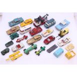 Corgi: A collection of assorted playworn, diecast Corgi vehicles, mostly vintage, approx. 15