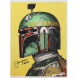 Star Wars: A limited edition Star Wars, Boba Fett portrait print, signed by Jeremy Bulloch. No.