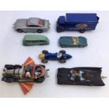 Diecast: Dinky Ever Ready Guy Lorry, Dinky Ferrari, Dinky Coach, Spot On MGA, Corgi James Bond Aston