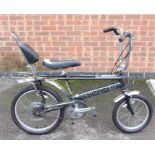Raleigh: A Raleigh Chopper Mark III black bicycle. Appears complete and in original condition.