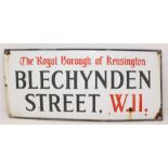 ***RE-OFFER LONDON £200-£300*** Road Sign: 'The Royal Borough of Kensington', Blechynden Street W11,